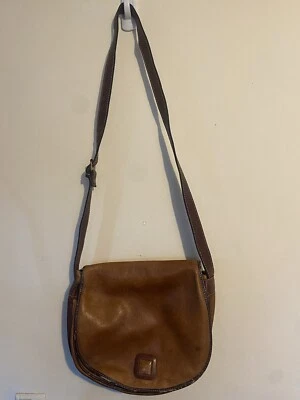 BIASIA Francesco Vintage Italiano Cuero Monedero Bandolera Bolso de Mano Marrón Neutro Foto 1 de 4