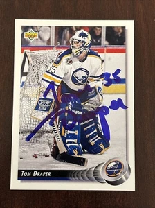1992-93 Upper Deck #201 Tom Draper AUTO Buffalo Sabres AUTOGRAPH Signed - Picture 1 of 2