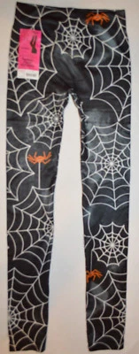 Women's No Boundaries Halloween Spider Webs Slip On Leggings XS, S, M, L - Image 1 of 3
