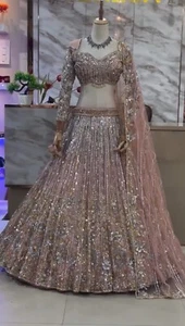 Indian Pakistani Wedding Lehenga Choli Bollywood Designer Bridal Party Lengha - Picture 1 of 6