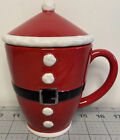 Hallmark Christmas Santa Claus Suit Red Coffee Mug Hat Lid Cover Tea Chocolate
