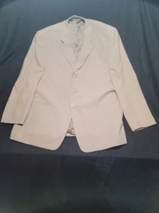 Joseph & Feiss Men's Size 48R Suit Jacket Blazer Sport Coat Beige Tan 100% Silk - Picture 1 of 12
