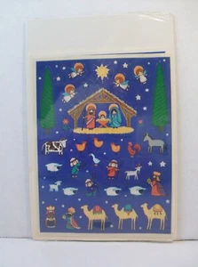Hallmark Christmas Nativity Stickers Creche Manger Angels 3 Wise Men Shepherds  - Picture 1 of 8
