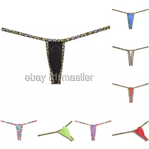 Tanga delgada de seda hipster cuerda en G para hombre leopardo bordeada ropa interior cuerda suave - Imagen 1 de 16