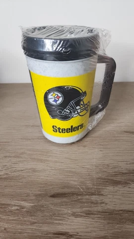 Vintage Aladdin Travel Mug Cup 7-11 NFL Pittsburgh Steelers Football Coffee NEW Cover