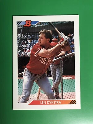 1992 Bowman Len Dykstra #635 Philadelphia Phillies - Image 1 of 2