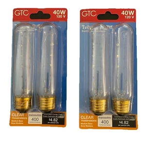 (2) GTC 40Watt Tubular 5" Tank/Appliance Light Bulbs 400 Lumens Medium Base - Picture 1 of 9