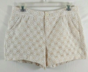 LC Lauren Conrad Womens Shorts Sz 6 Boho Beige Cotton Blend Ivory Small - Picture 1 of 5