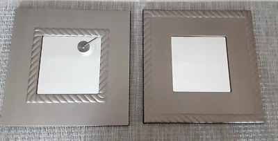 Pair of Burnes of Boston Silver Mirror Raised Edge Wall Art C2002 - Image 1 of 4