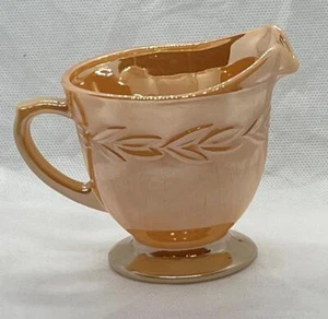 Fire King Laurel Leaf Carnival Glass Orange Luster Creamer - Picture 1 of 3