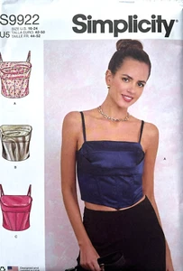 Simplicity  Pattern  S9922  Misses Corsets Assorted Styles   Sizes: 16 - 24 - Picture 1 of 2
