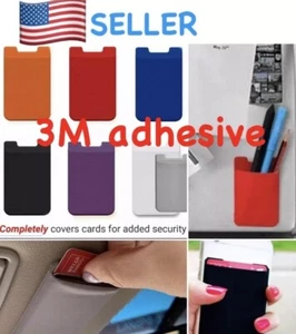 LOT of 10 HQ Elastic Lycra Pouch Wallet Cell Phone Car Visor ID Card Holder 3M - Picture 1 of 20