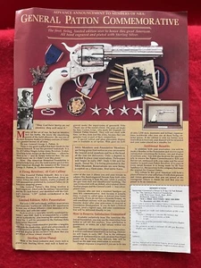 1986  General Patton Commemorative .45 Colt Caliber Vintage Print Ad - Picture 1 of 7