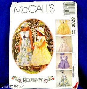 McCall's 8700 RARO '97 Vestido y Boina Patrón de Niña 4-6 Patrón de Costura Vintage - Imagen 1 de 1