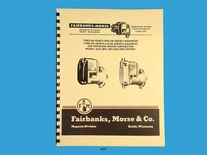Fairbanks Morse Magneto Anleitung & Teile Handbuch für Wisconsin Motoren *417 - Bild 1 von 3
