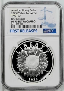 2025 P Silver American Liberty Series Medal, NGC PF 70 UC,  Original Packaging - Picture 1 of 6
