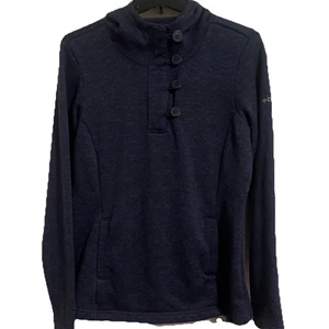 Columbia Darling Days 1/4-Knopf Kapuzenpullover blau Large Sweatshirt EUC   t3 - Bild 1 von 8