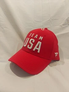 Team USA Fanatics Men’s Logo Solid Structured Adjustable Snapback Hat Red New - Picture 1 of 10