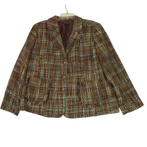 Blazer Canyon Road para mujer 3 botones marrón tweed talla 20 clásico - Imagen 1 de 14