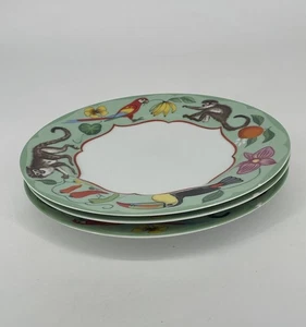 Lynn Chase "Monkey Business" Salad Plates CHIPPED Set of 3 - Picture 1 of 7