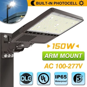150W LED Parking Lot Light with Photocell, UL Listed Shoebox Light Pole Fixtures - Picture 1 of 11