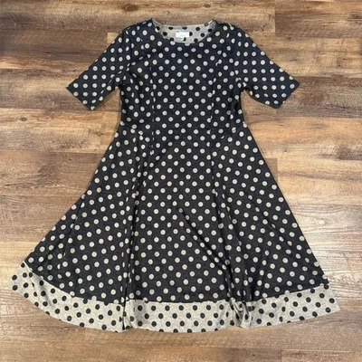 Vestido Robbie Bee L Negro Blanco Lunares Acampanado Columpio Retro Hasta la Rodilla LEER Foto 1 de 4