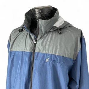 Frogg Toggs M/L Blue Gray Lightweight Hooded Rain Jacket Packable Outdoor Unisex - Picture 1 of 23