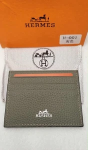 Hermes Kartenetui Geldbörse grau Kalbsleder H-001 - Bild 1 von 7