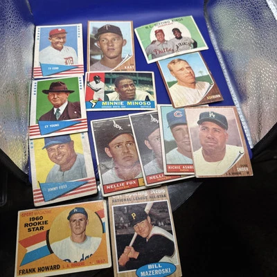 1959-1962 Topps & Fleer (13) Inc Фрэнк Ховард RC Cobb Cy Young Foxx Snider Mays - Изображение 1 из 4