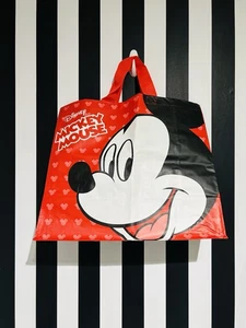 ❤️ Disney Mickey Mouse Reusable Red Black Large Shopper Tote Shopping Bag - Picture 1 of 10