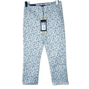 Pantalone Mario Serrani Capri piccolo donna polsino elasticizzato bianco blu Italia nuovo - Foto 1 di 7