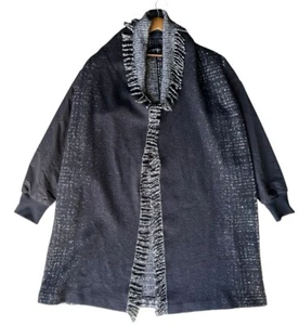 L.A.M.B. By Gwen Stefani Coat Women's XS/S Black Gray Duster Trench Y2K - Picture 1 of 7