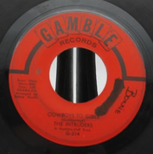 Soul 45 The Intruders Cowboys to Girls/Turn the Hands of Time 1968 Gamble VG - Picture 1 of 2