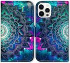 Iphone 13 Pro Case,bcov Mandala Flower Space Leather Flip Phone Case Wallet Cove