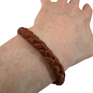 Brown Waxed Cotton Bracelet Wristband Bangle Mens Womens Boys Girls Jewellery - Picture 1 of 3