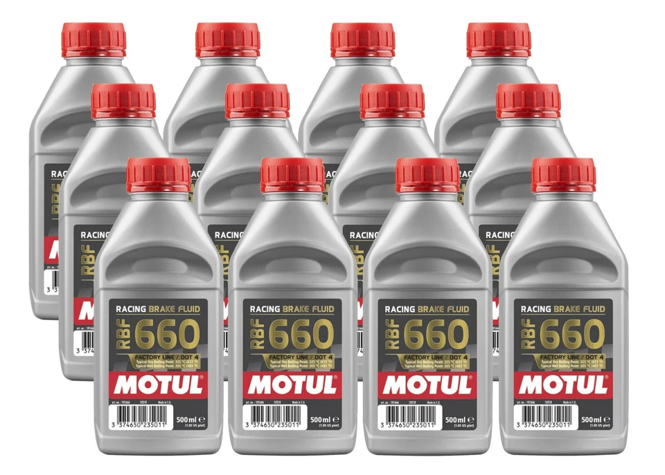 Motul DOT4 RBF 660 FACTORY LINE 6L FullySynthetic Racing Brake Fluid 12 x 0.5L - Imagem 1 de 1