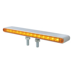 14 LED Double Face Chrome Auxiliary Light Bar - Amber-Red LED/Amber-Red Lens - Picture 1 of 5
