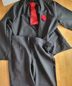 SPIRIT Adult 1920s Gangster Suit Costume Pinstripe Mafia Boss Outfit Size XL - Picture 1 of 13