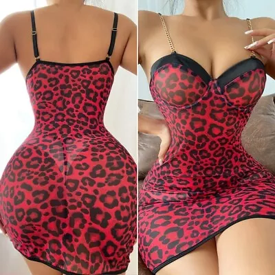 Sexy Lencería Encaje Babydoll Vestido Transparente Ropa de dormir Ropa interior Prendas para dormir Tanga Foto 1 de 4