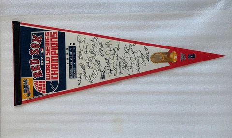 Boston Red Sox Pennant 2007 World Series Champions Replica Of Players Signatures Cover