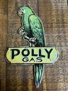 Panneau de magasin de gaz vintage Polly gaz métal émail 16 pouces X 10 ». 