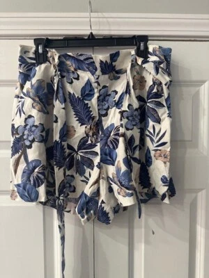 Corbata corta Dalia para dama mezcla de lino delantera, combo azul, talla X-grande Foto 1 de 2