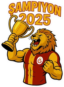 Galatasaray Aufkleber Sticker Aslan 5 Sterne - Picture 1 of 4