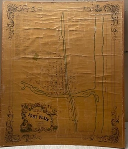 Antik 1852 ""Karte von FORT PLAIN Montgomery County NEW YORK"" Stadt Katasterkarte - Bild 1 von 12