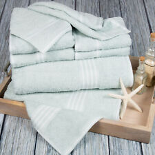 Lavish Home Rio 8 Piece 100 Cotton Towel Set Seafoam Towels Washcloths Bath
