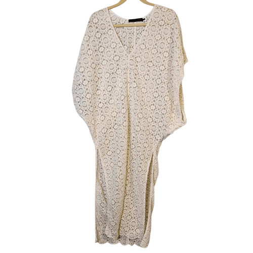 OFF WHITE Ho of Harlow 1960 Revolve abito oversize in pizzo bianco sporco. Taglia XS