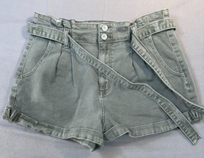 American Eagle Mom Shorts Womens Size 8 Green High Rise Tie Front Stretch - Image 1 of 4