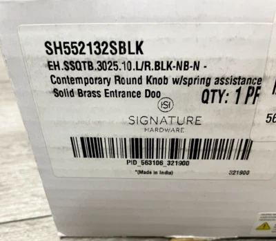 Signature Hardware 455499 Juego de perillas de puerta de entrada con llave de latón macizo, negro*LEER* Foto 1 de 4