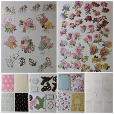 Anna Griffin Floral Cardmaking Selection - c. 100 items incl. 8 Cards 
