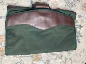 Vtg Orvis Leather Canvas Travel Luggage Suit Clothes Garment Bag W/ Hangers - Picture 1 of 13